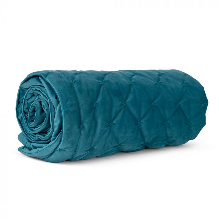 teal velvet throw
