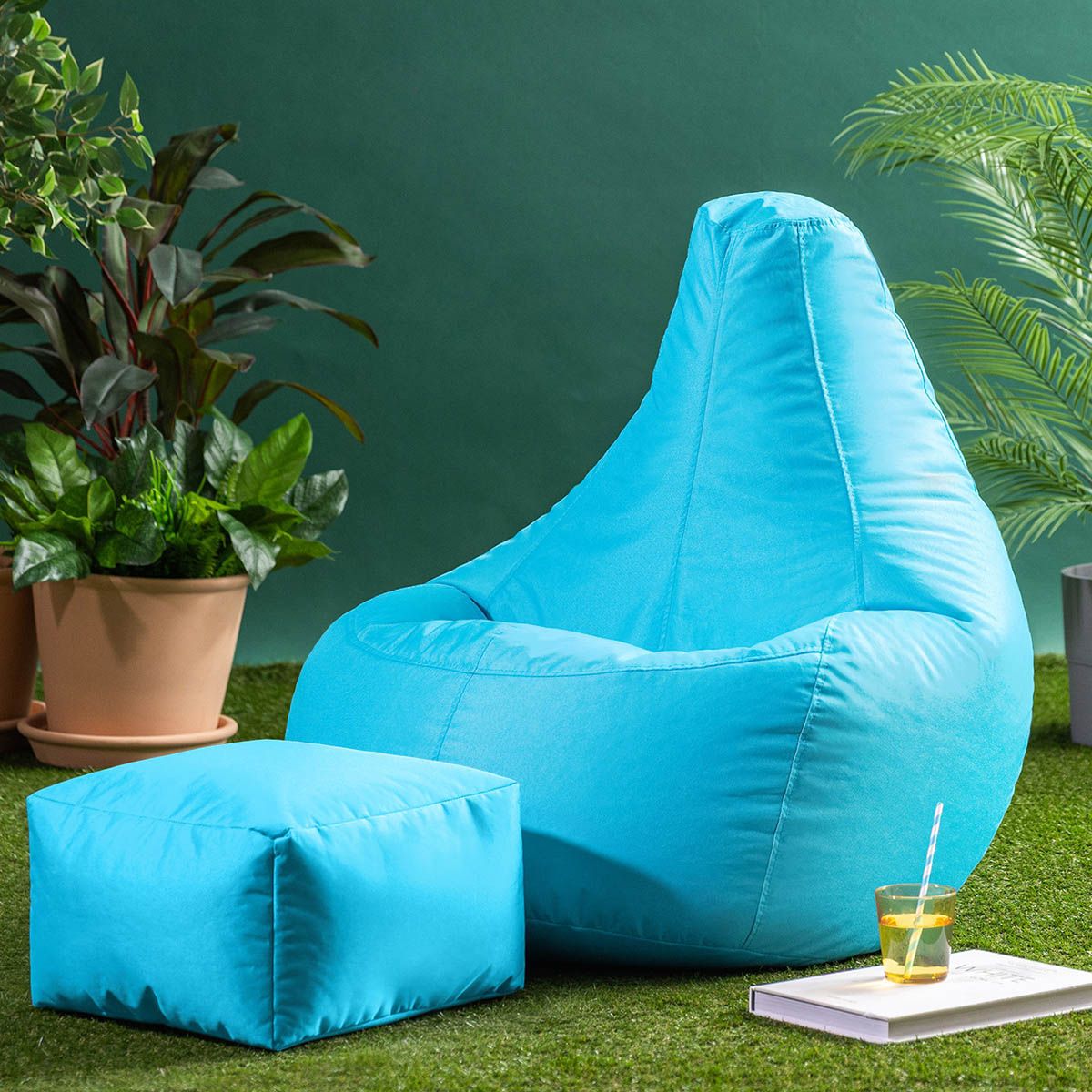 Veeva® Recliner Indoor-Outdoor Gaming Bean Bag & Footstool