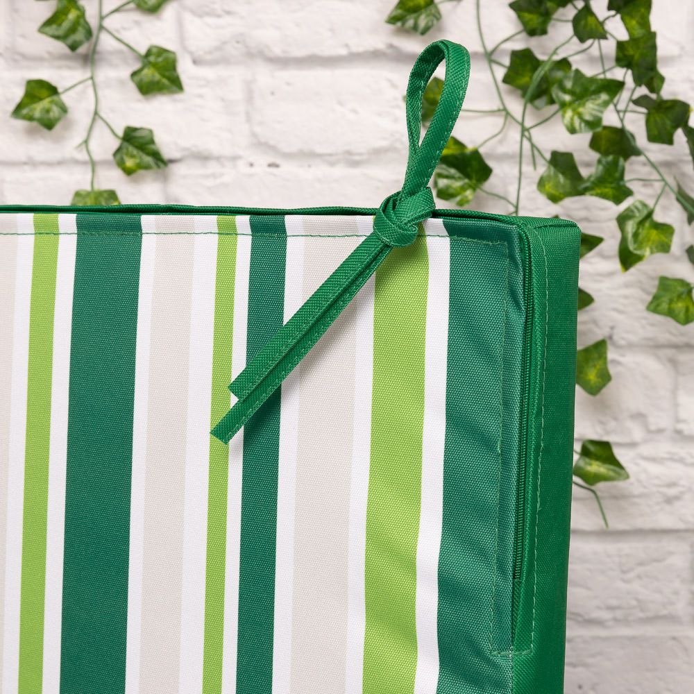 Large Striped Outdoor Garden Bench Cushion, 128 x 50cm