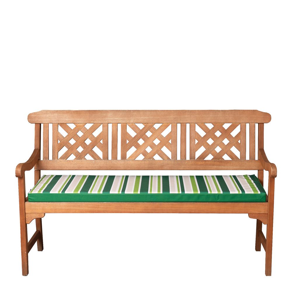 Large Striped Outdoor Garden Bench Cushion, 128 x 50cm