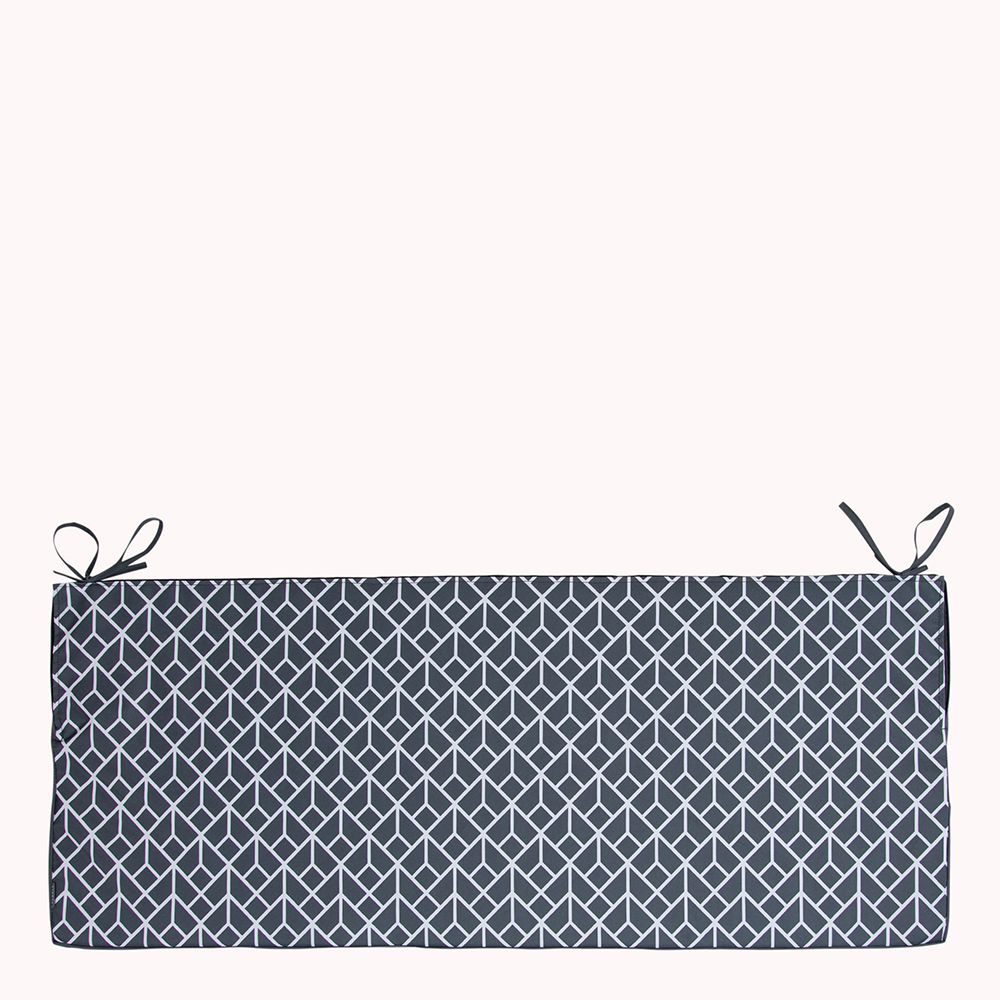 Veeva® Large Geometric Print Indoor Outdoor Bench Pad, Charcoal Grey
