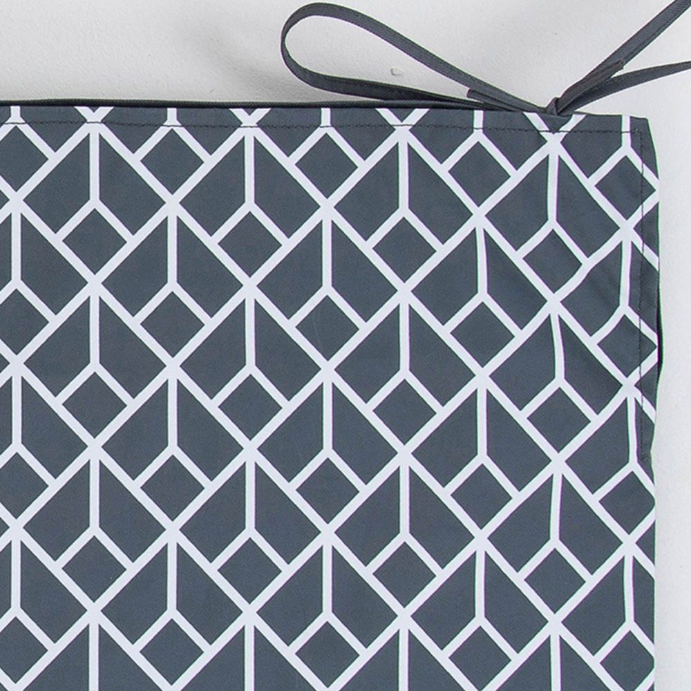 Veeva® Small Geometric Print Indoor Outdoor Bench Cushion, Charcoal Grey