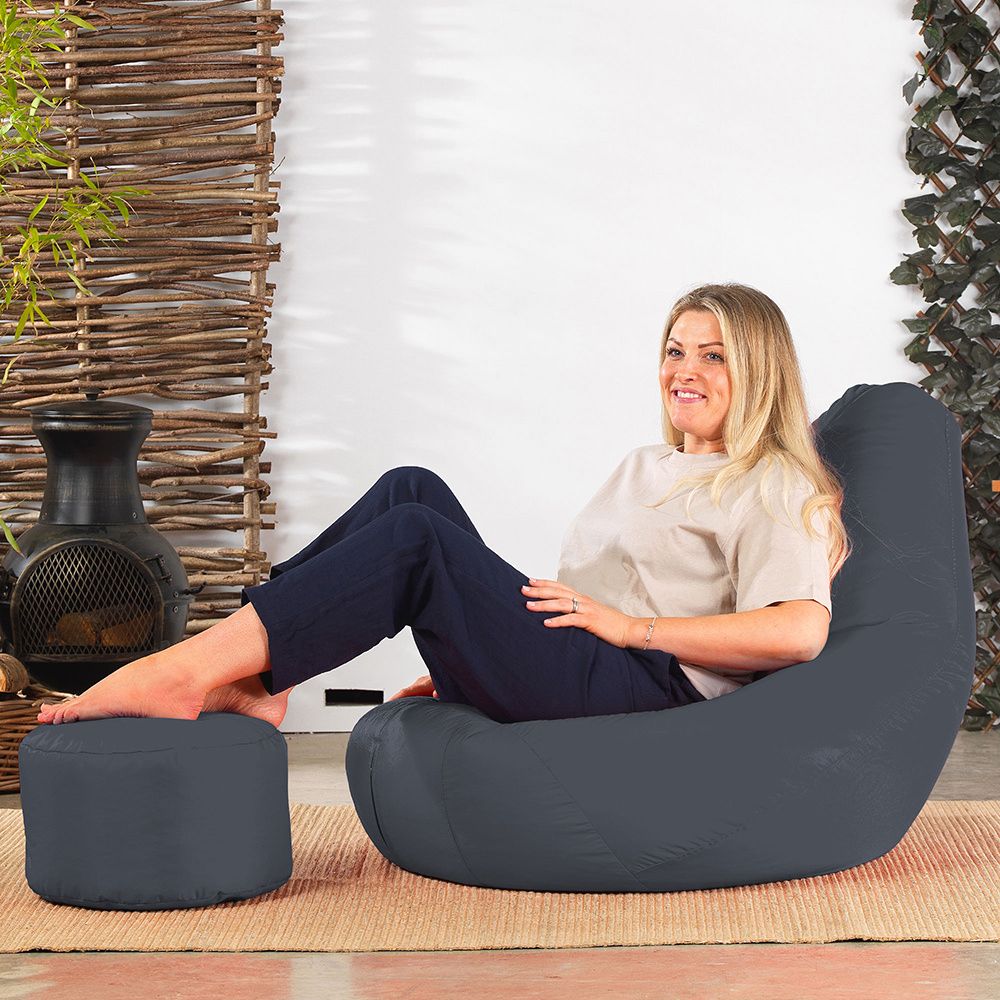 Veeva® High Back Bean Bag & Footstool Set