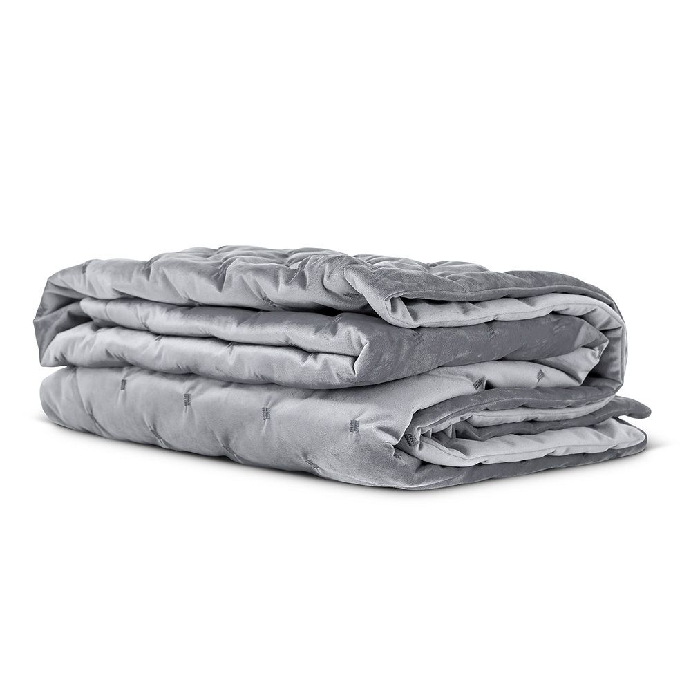 Rosa Quilted Velvet Throw, Grey