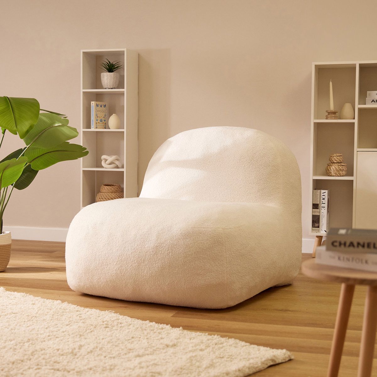 icon® Lisbon Foam Filled Boucle Chair, Cream