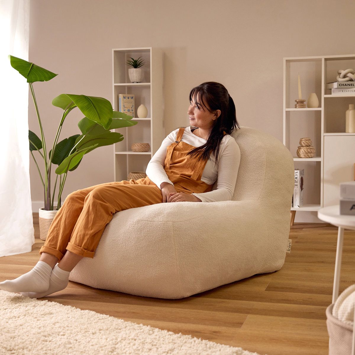 icon® Lisbon Foam Filled Boucle Chair, Cream