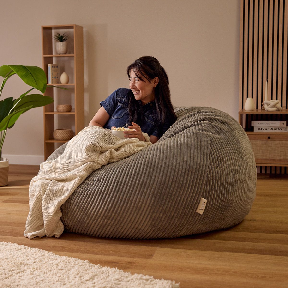 icon® Nimbus XL Chunky Cord Foam Filled Bean Bag