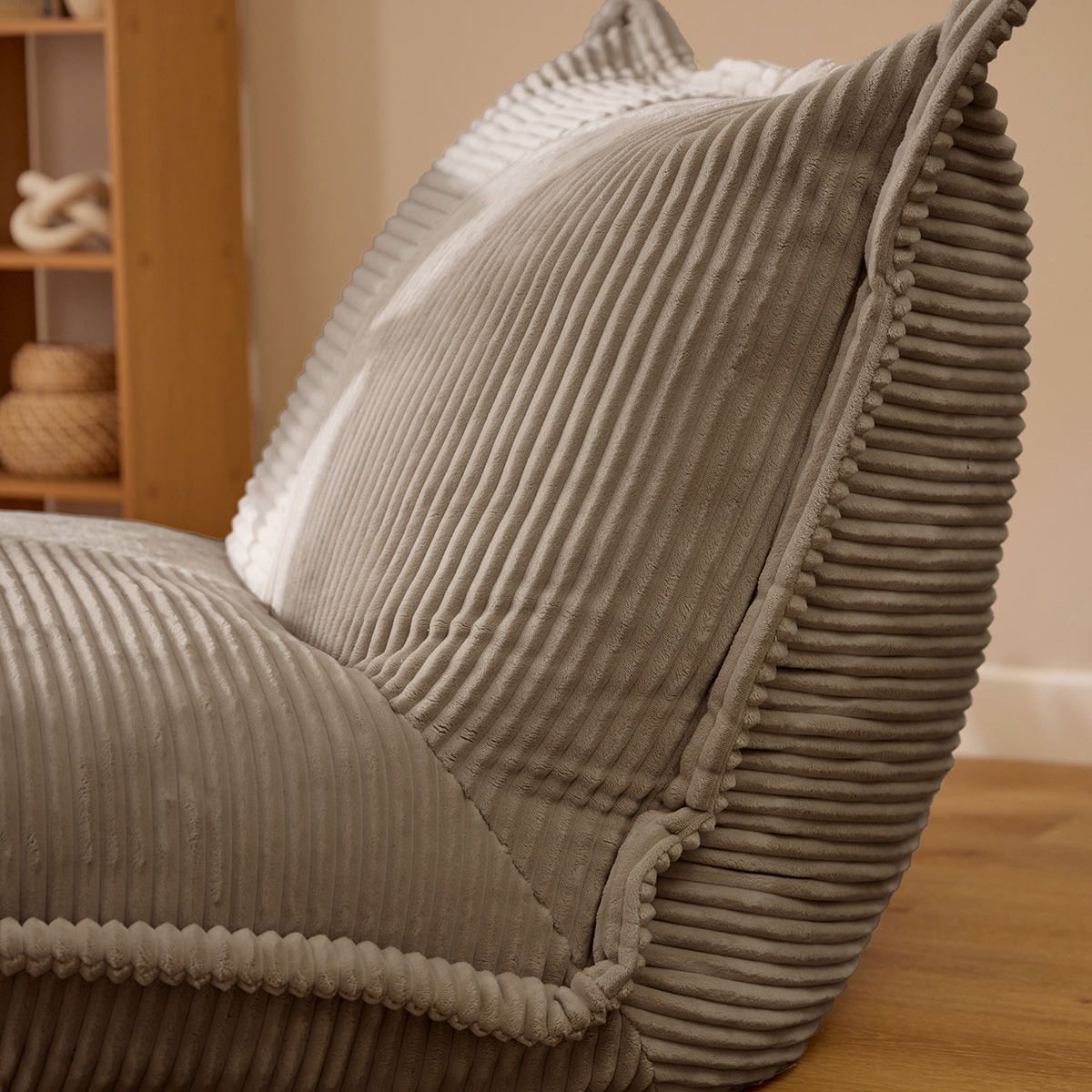 icon® Porto Foam Filled Chunky Cord Chair, Grey