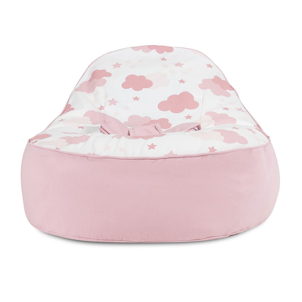 bambeano cloud baby bean bag pink front