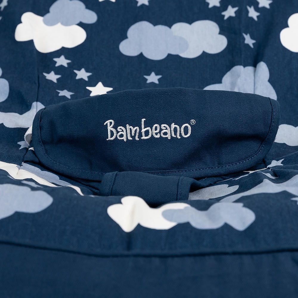 bambeano cloud baby bean bag blue close up