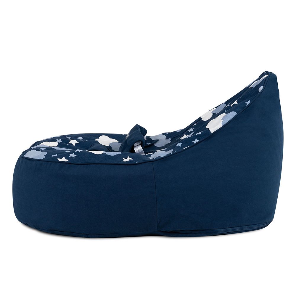 bambeano cloud baby bean bag blue side