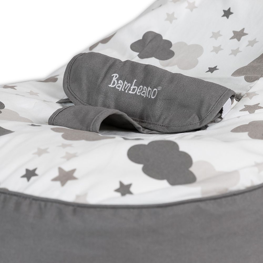 bambeano cloud baby bean bag close up grey