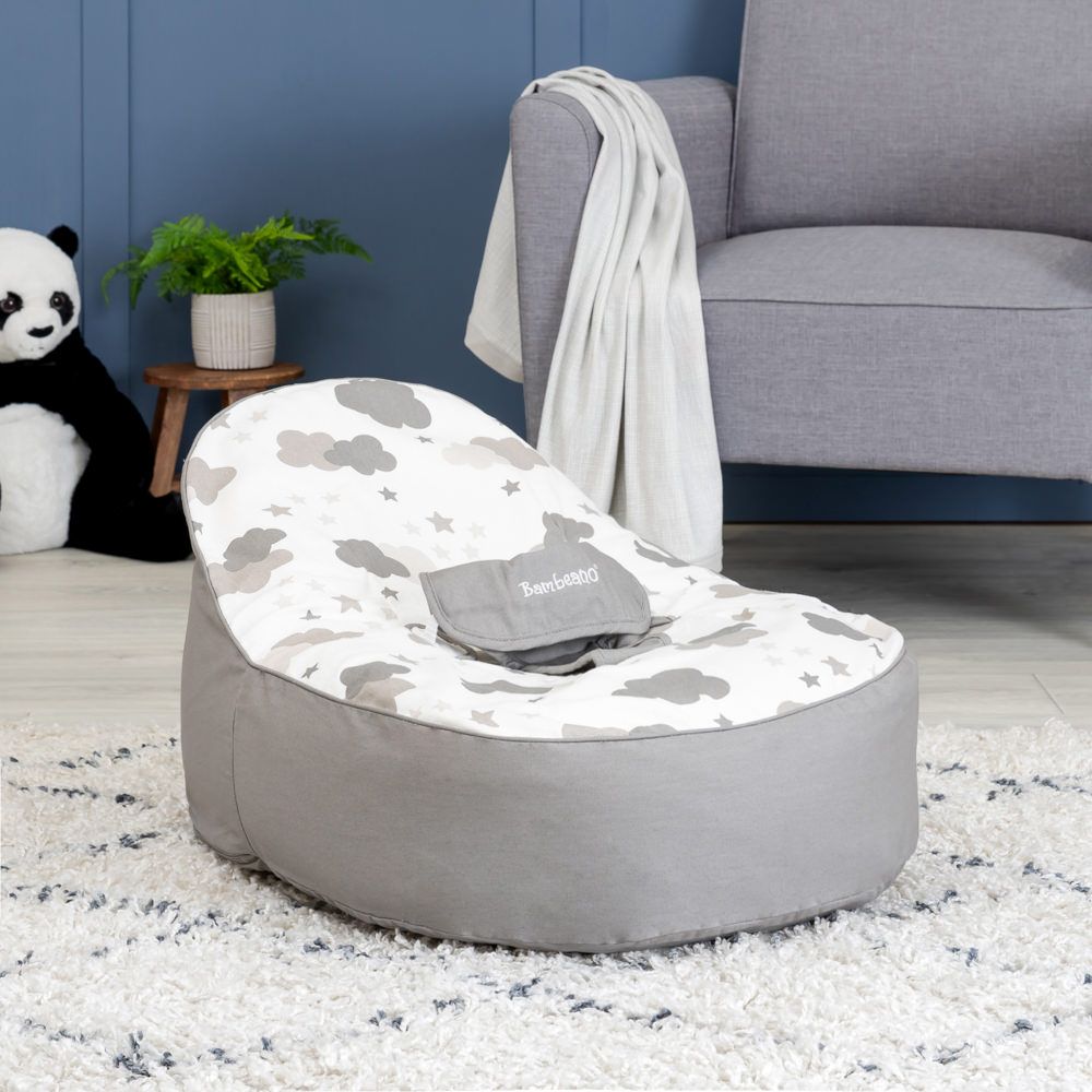 bambeano cloud baby bean bag grey lifestyle