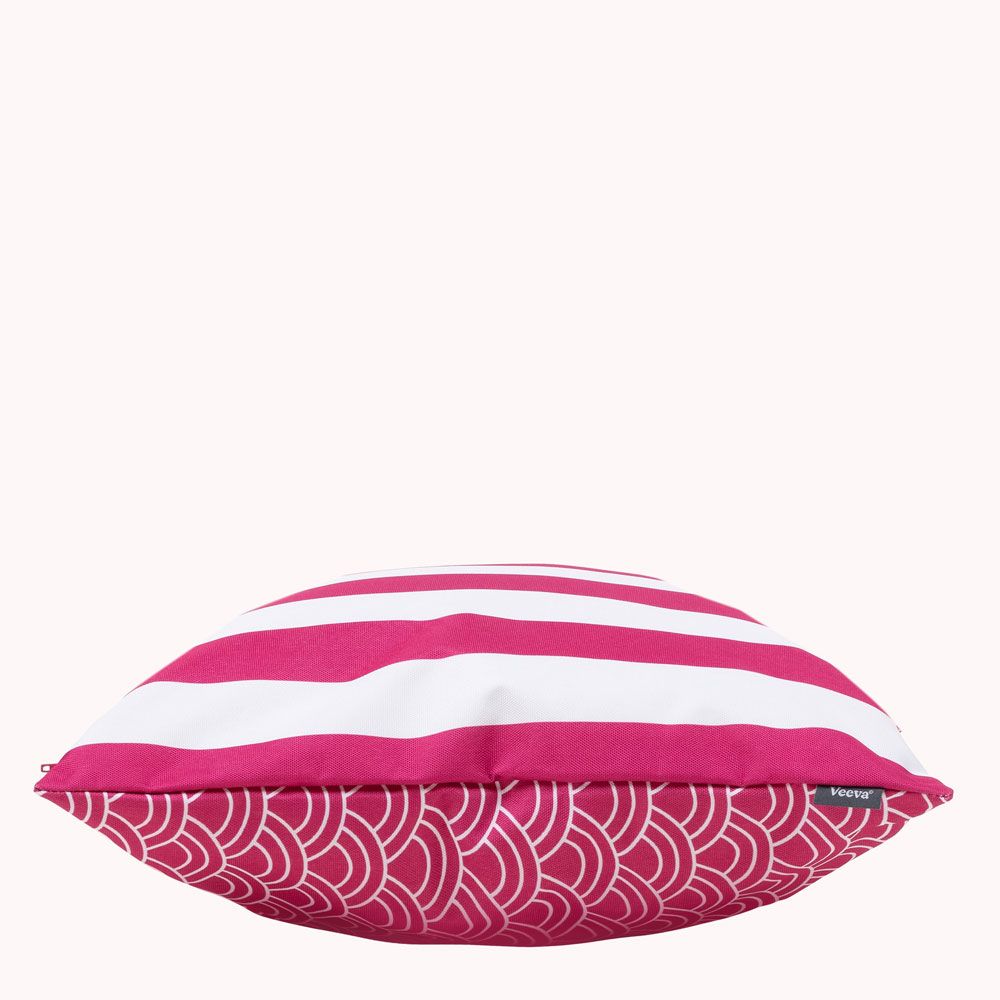 Veeva® Deck Stripe Outdoor Cushion Pink, Pack of 4