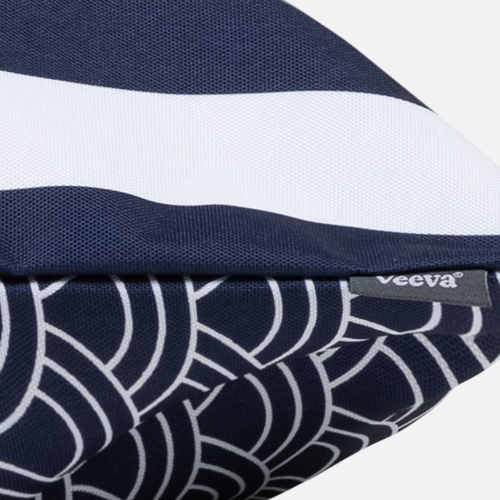 Veeva® Deck Stripe Outdoor Cushion Navy, Pack of 4