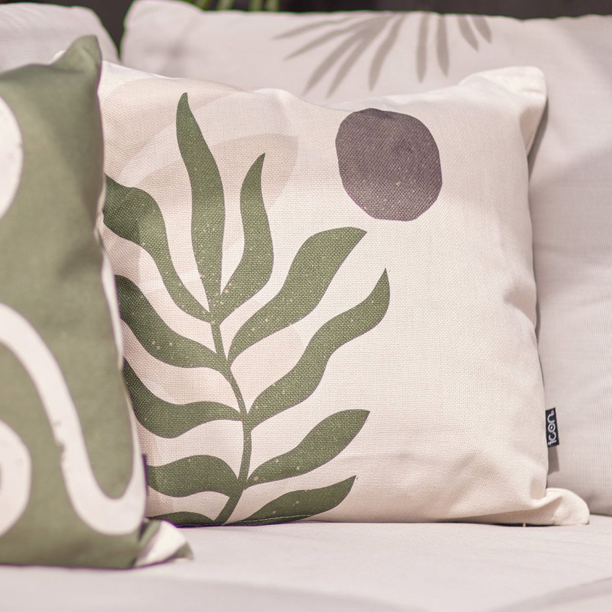 icon® Walnut Leaf Print Cushion, Brown