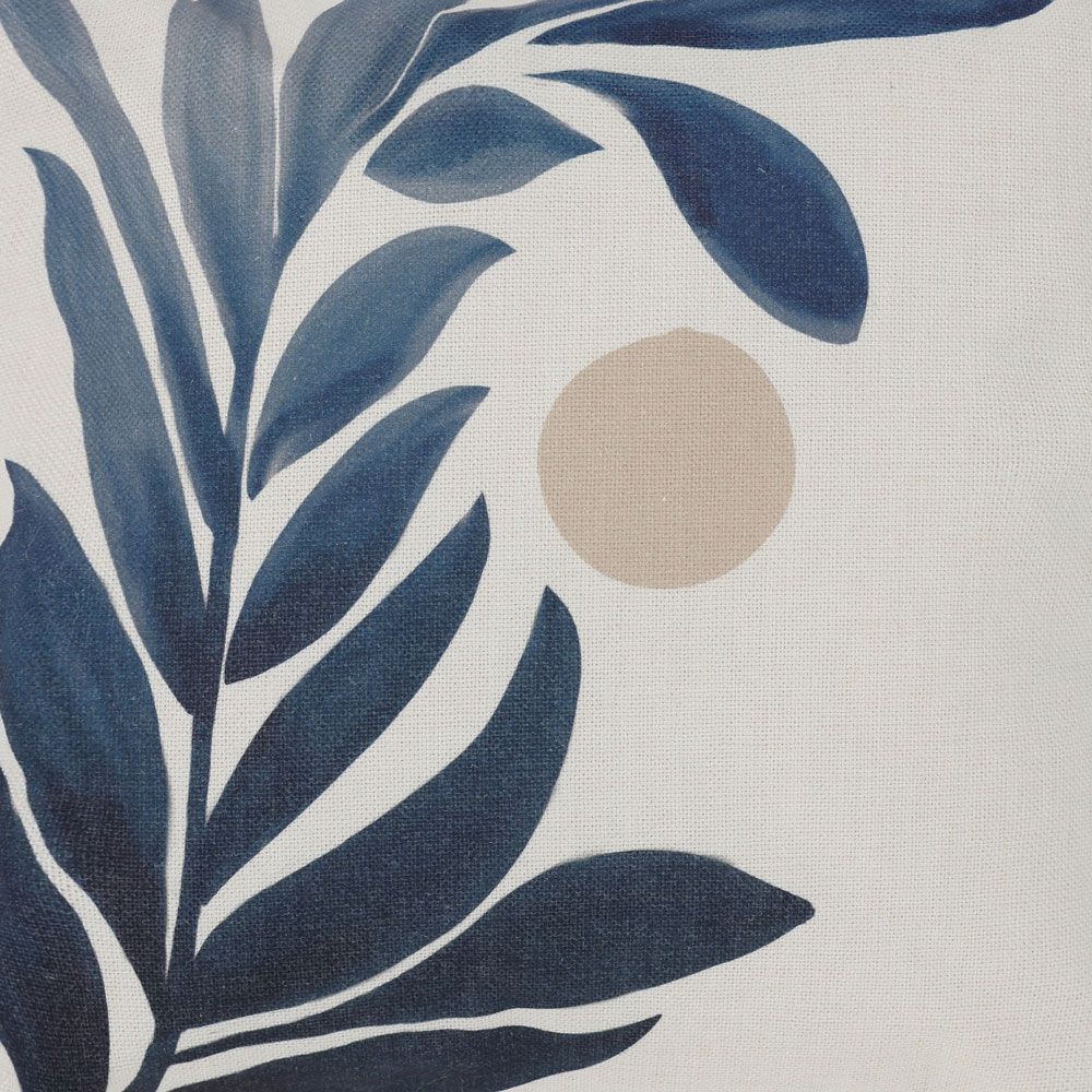 icon® Walnut Leaf Print Cushion, Blue