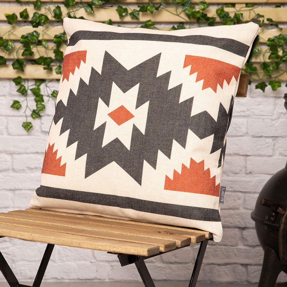 icon® Textured Aztec Terracotta Outdoor Cushion