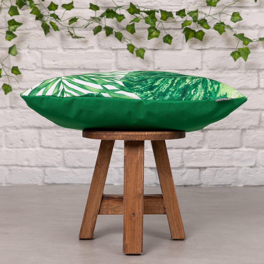 Monstera Palm Print Outdoor Cushion Side
