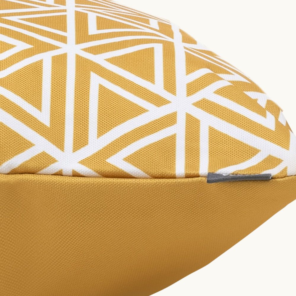 Veeva® Geometric Print Yellow Outdoor Cushion, Pack of 4
