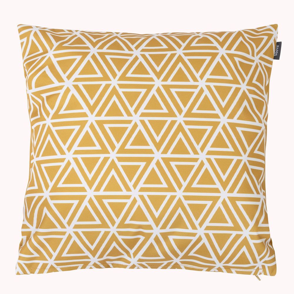 Veeva® Geometric Print Yellow Outdoor Cushion, Pack of 4