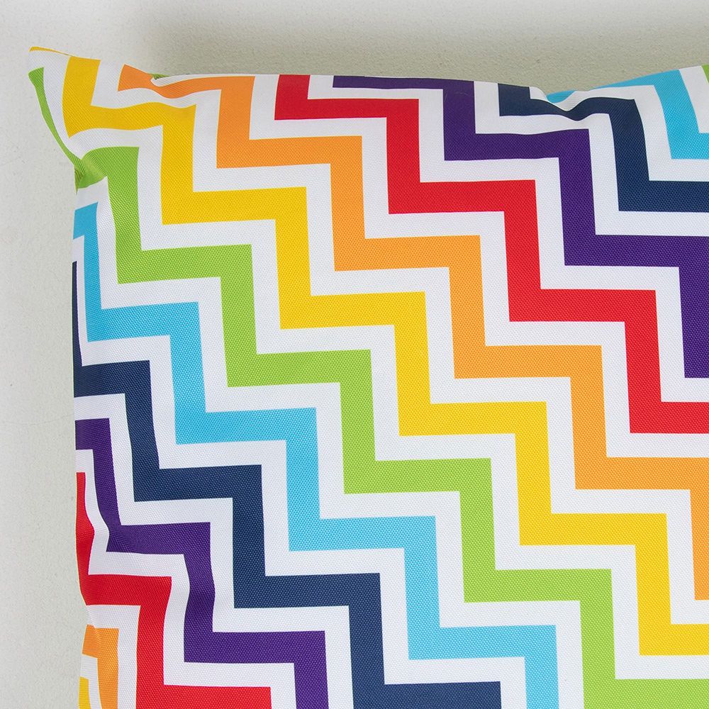  Veeva® Zig-Zag Rainbow Geometric Print Outdoor Cushion