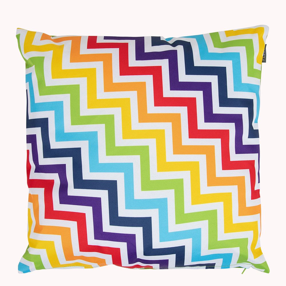  Veeva® Zig-Zag Rainbow Geometric Print Outdoor Cushion
