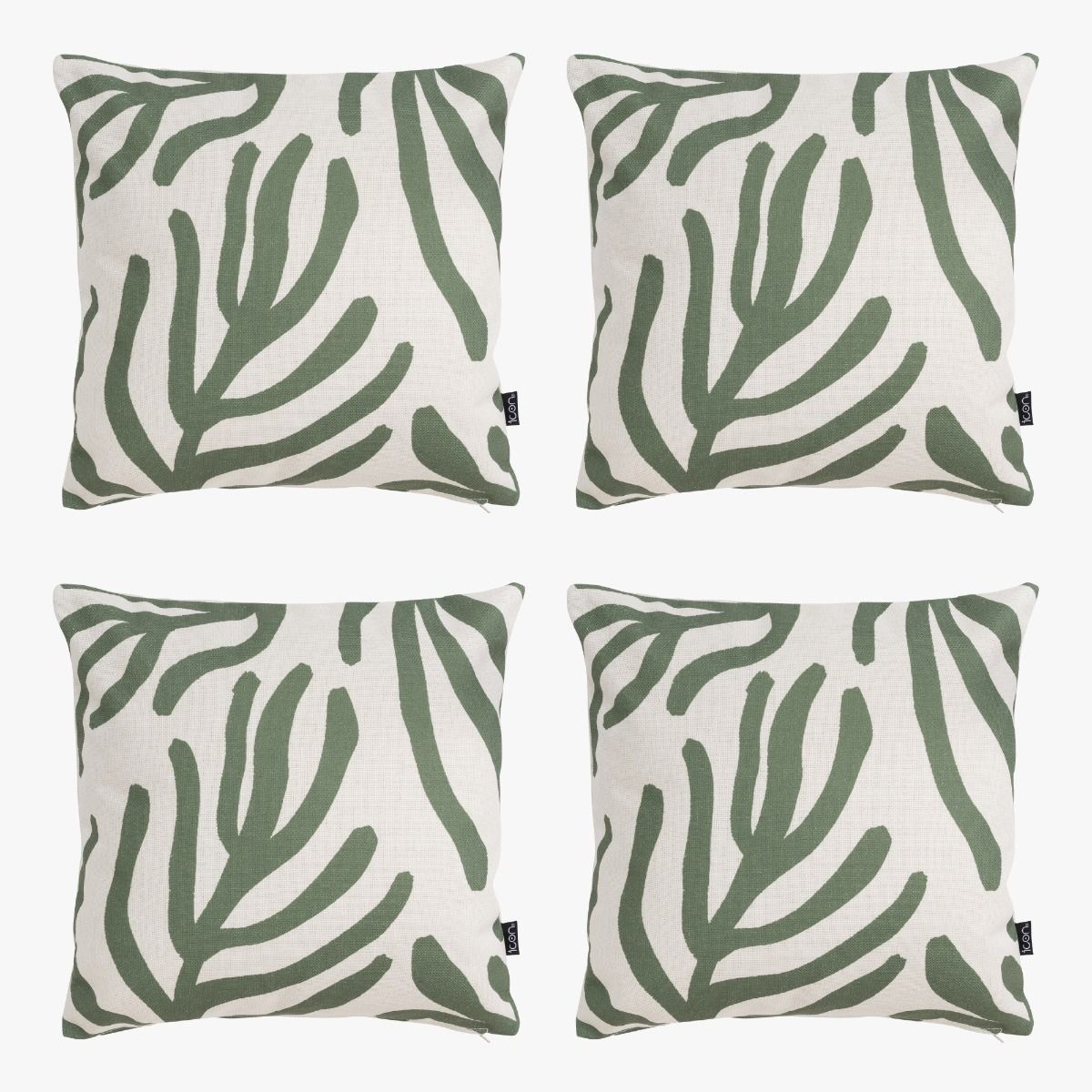 icon® Abstract Leaf Kyoto Outdoor Cushion  Pack of 4