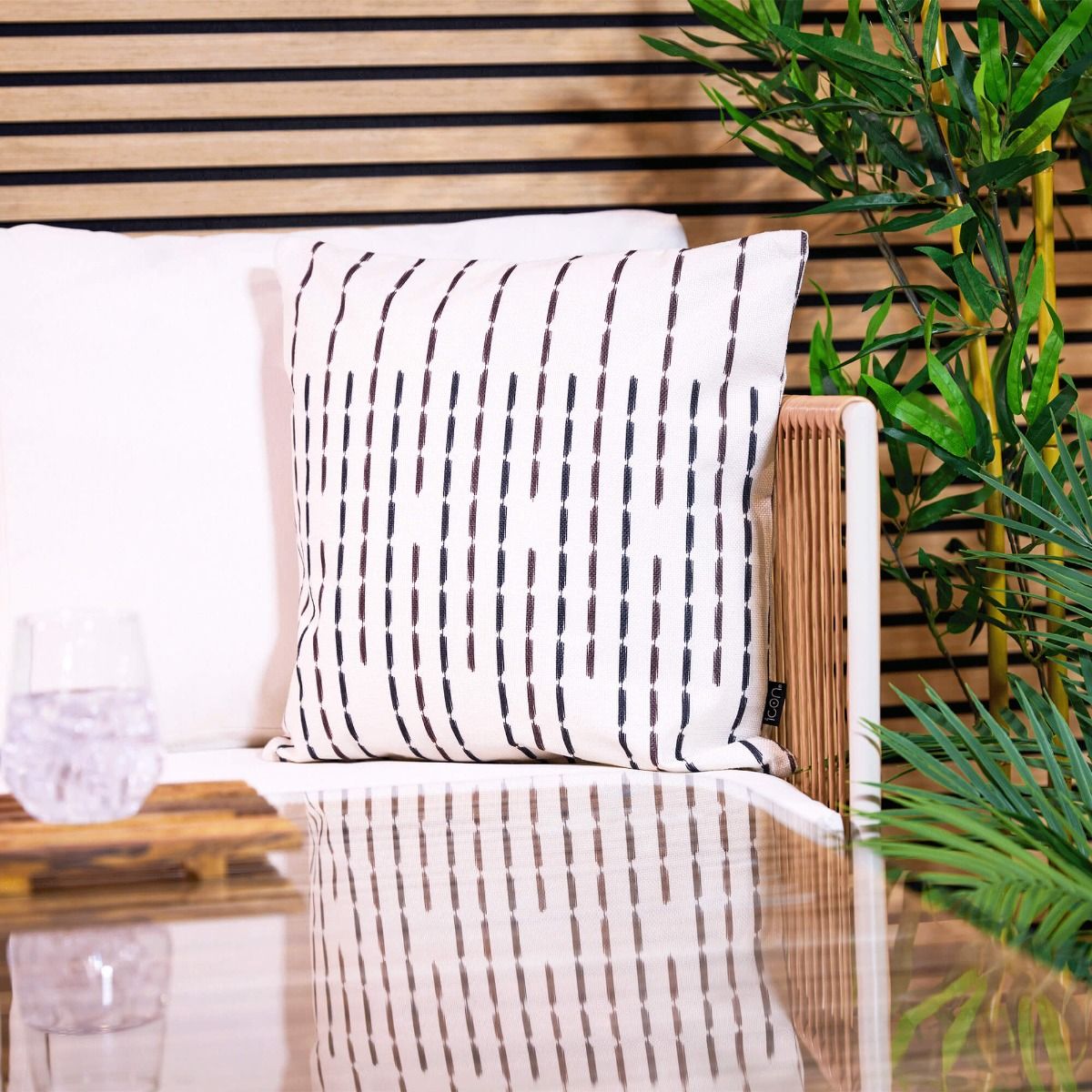 icon® Textured Broken Stripe Outdoor Cushion