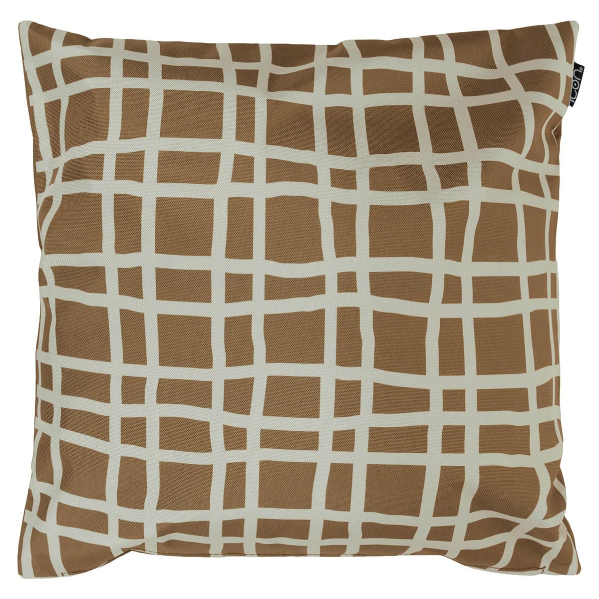 Abstract Print Indoor-Outdoor Cushion, Brown