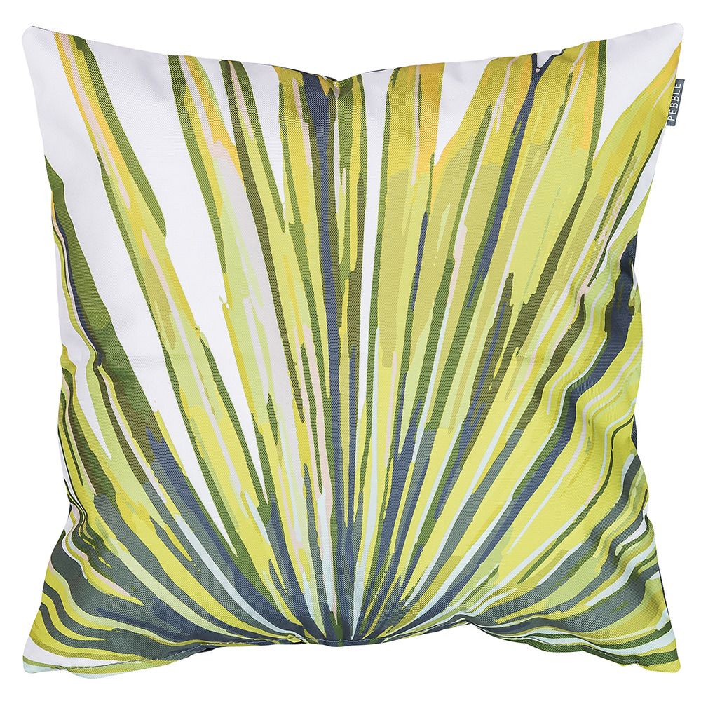 Lime Green Palm Print Outdoor Cushion