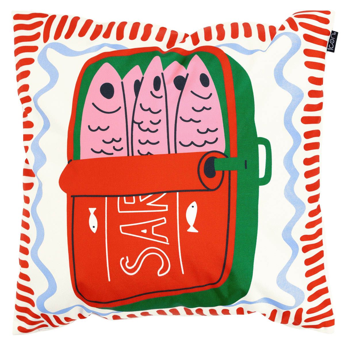 Italian Sardine Print Indoor-Outdoor Cushion