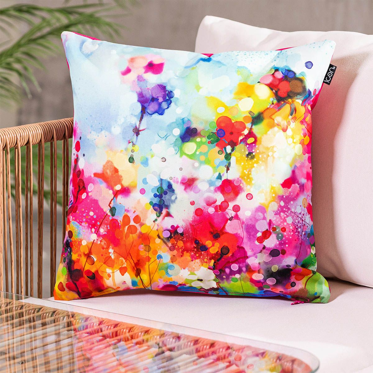 Spring Flower Indoor-Outdoor Cushion, Pink