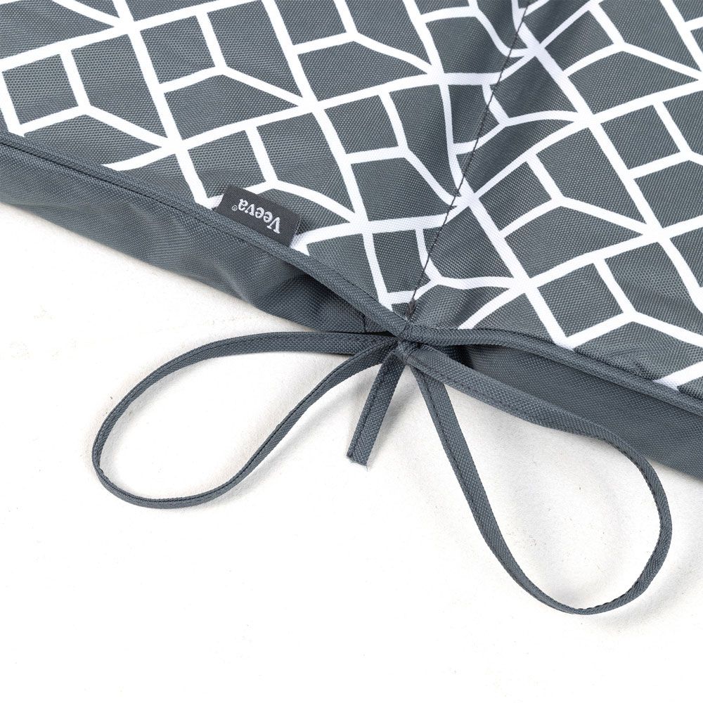 Veeva® Geometric Print High Back Seat Pad, Charcoal