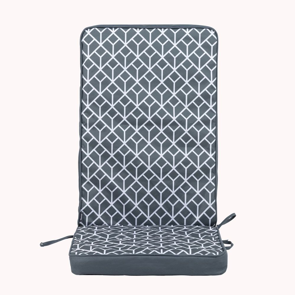 Veeva® Geometric Print High Back Seat Pad, Charcoal