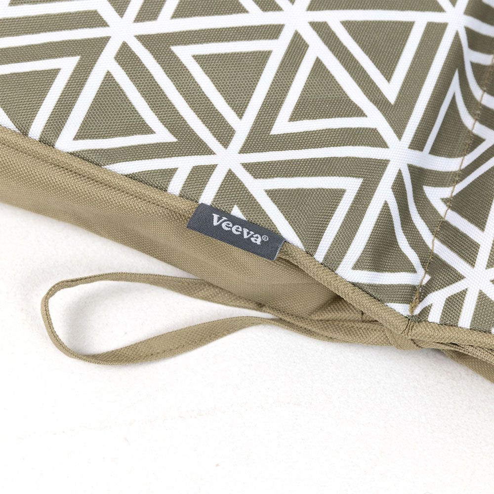 Veeva® Geometric Print High Back Seat Pad Olive