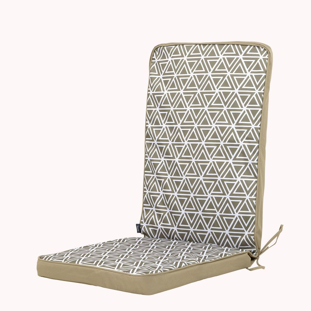 Veeva® Geometric Print High Back Seat Pad Olive