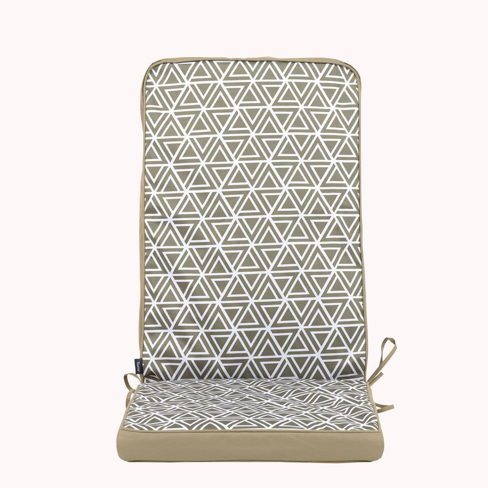 Veeva® Geometric Print High Back Seat Pad Olive
