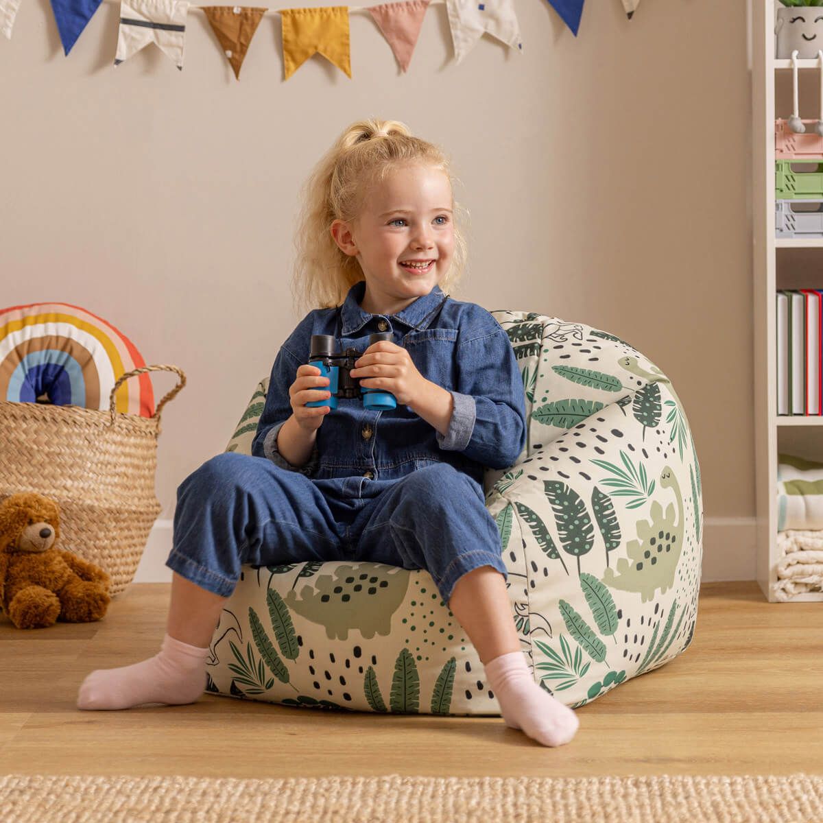 Icon Kids Dinosaur Print Classic Bean Bag
