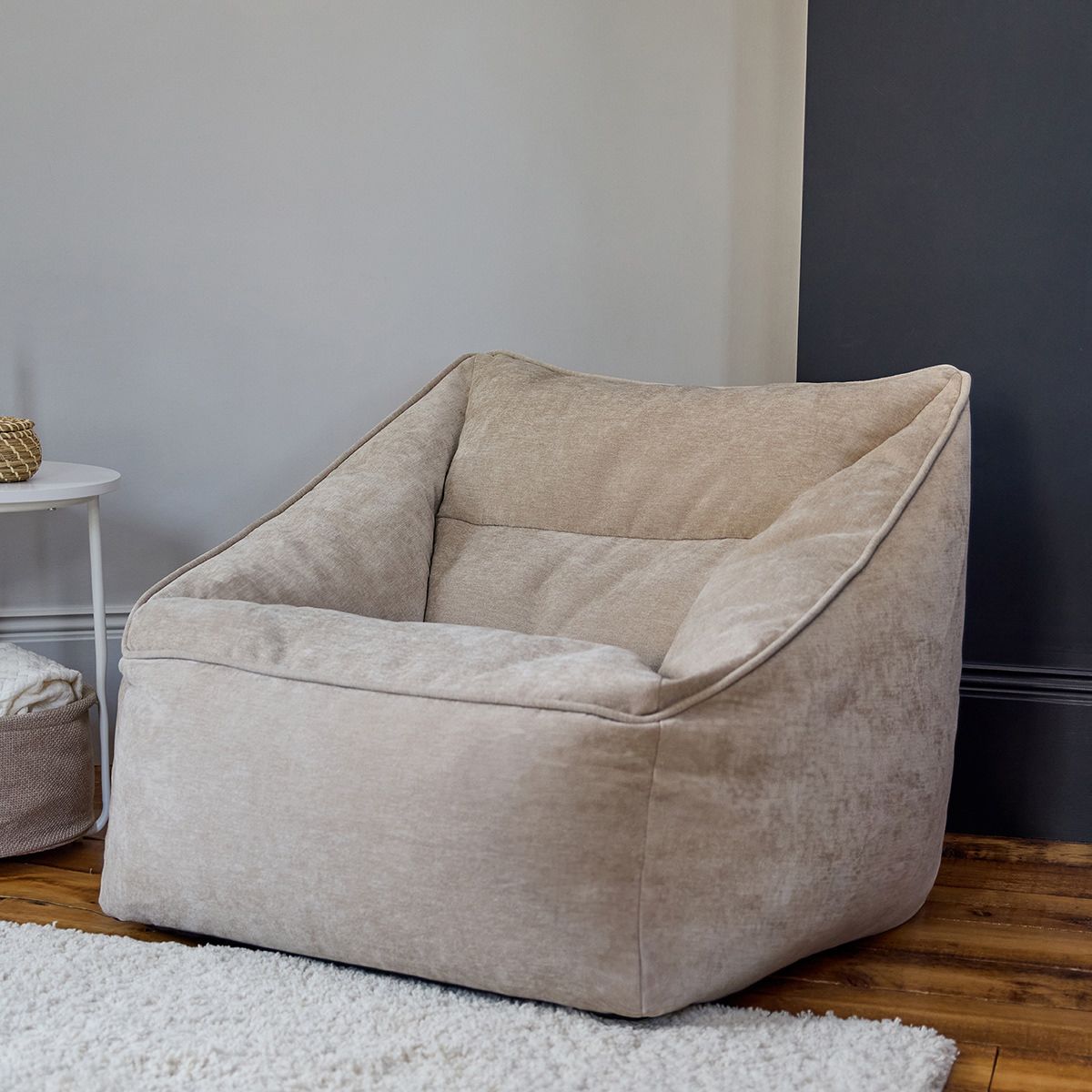 icon® Natalia Chenille Armchair Bean Bag, Natural