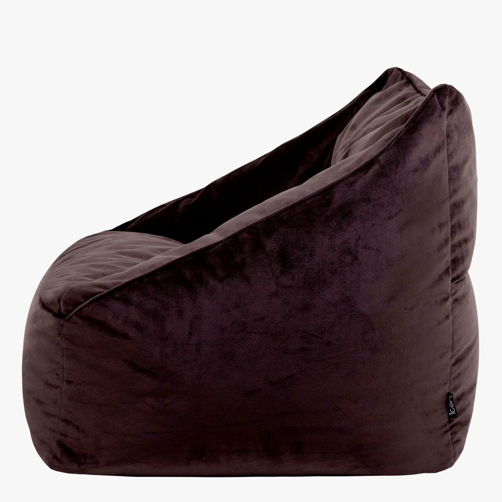 Natalia Velvet Armchair Bean Bag, Chocolate Brown