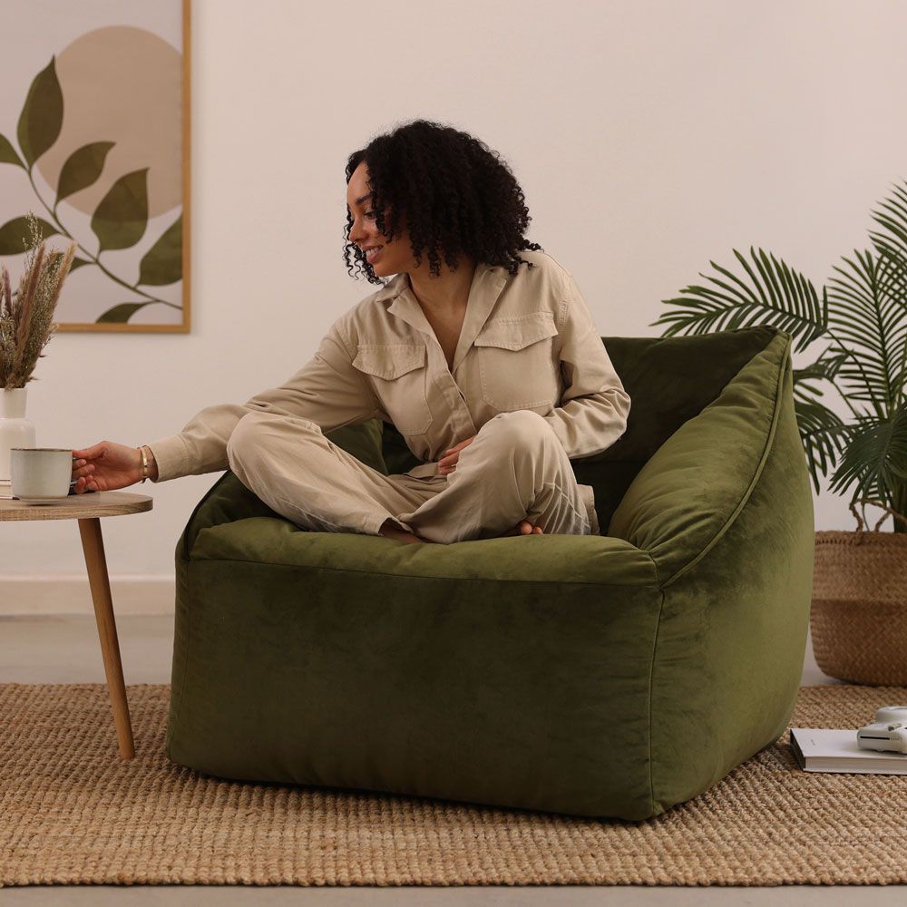 icon® Natalia Velvet Armchair Bean Bag