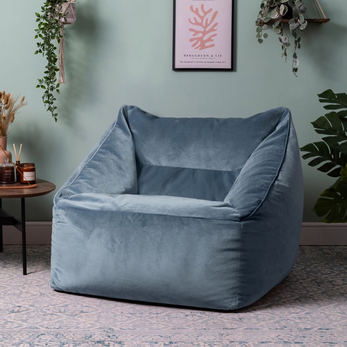 icon Natalia Velvet Armchair, Mineral Blue