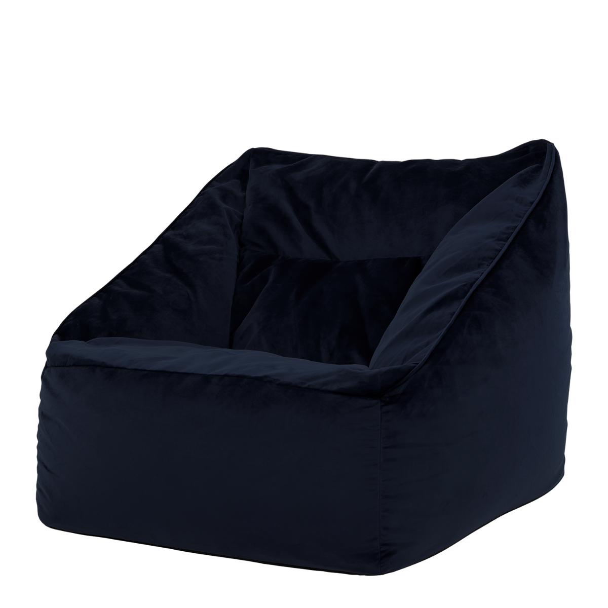 Natalia Velvet Armchair Bean Bag, Midnight Blue
