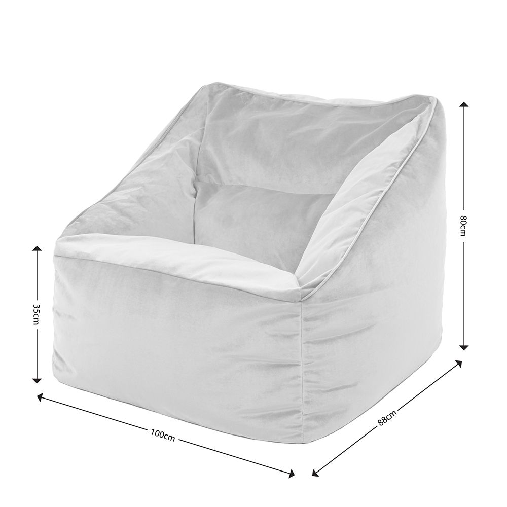 icon® Natalia Velvet Armchair Bean Bag & Footstool