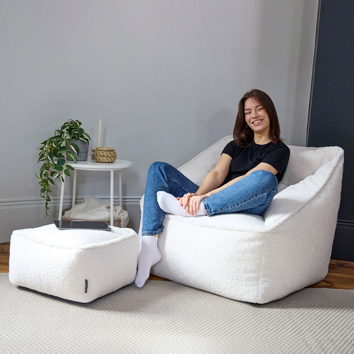 icon® Natalia Borg Armchair Bean Bag & Footstool