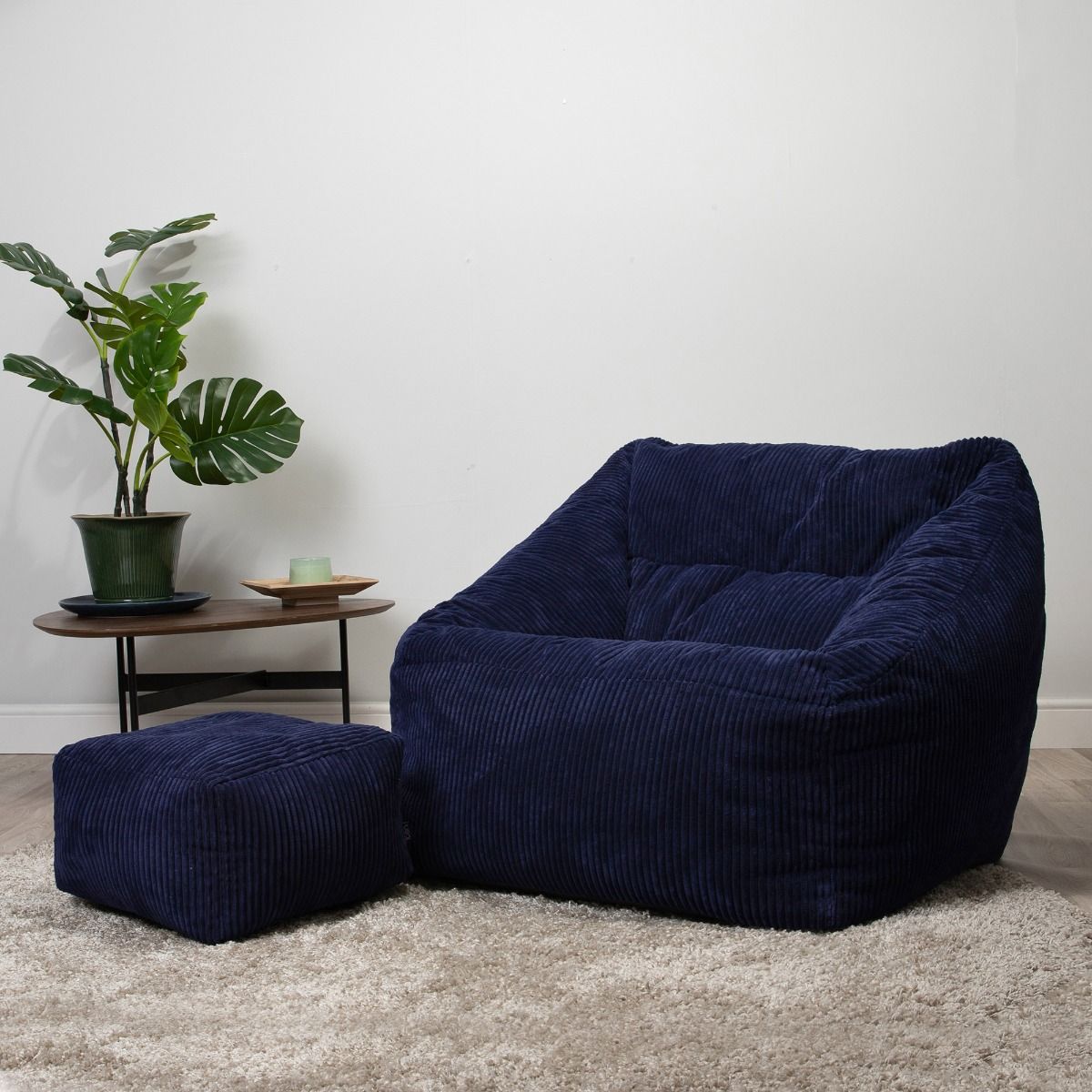 icon® Morgan Cord Lounge Chair Bean Bag & Footstool