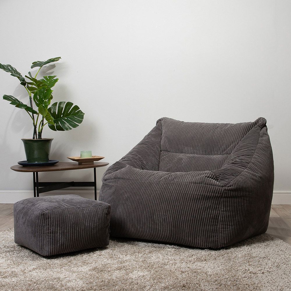 icon® Morgan Cord Lounge Chair Bean Bag & Footstool