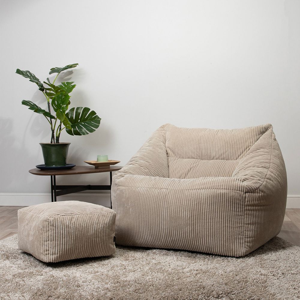 icon® Morgan Cord Lounge Chair Bean Bag & Footstool