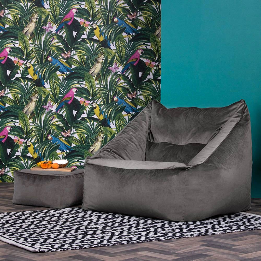 icon® Natalia Velvet Armchair Bean Bag & Footstool